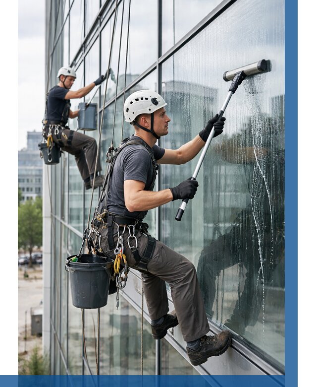 Мойка витражей альпинистами в Серпухове от 711 р. под ключ|ВЫСОТНИК-Срп