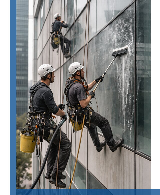 Профессиональная высотная мойка фасадов зданий в Серпухове