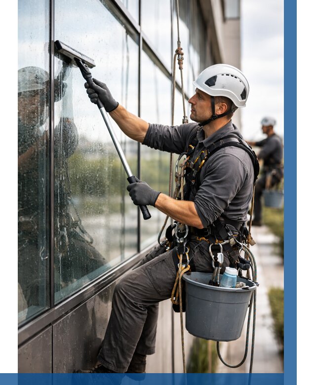 Мойка стеклянных фасадов в Серпухове от 203 р. | ВЫСОТНИК-Срп