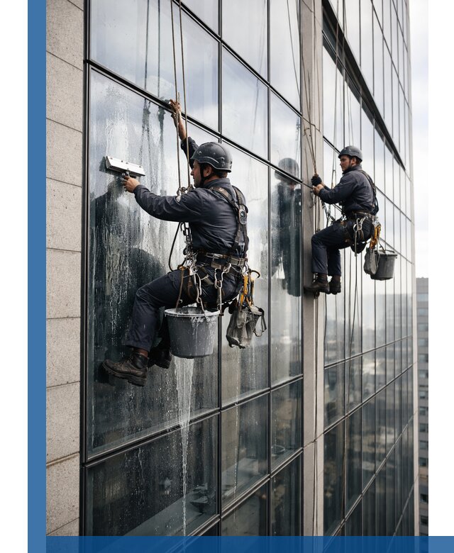 Профессиональная мойка стеклянных фасадов зданий в Серпухове