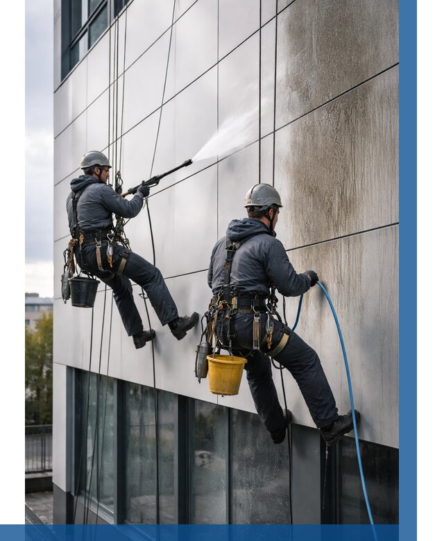 Мойка фасада из композита в Серпухове по цене от 305 р. | ВЫСОТНИК-Срп