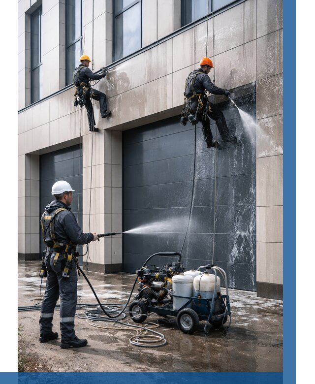 Послестроительная мойка фасада в Серпухове от 305 р. | ВЫСОТНИК-Срп