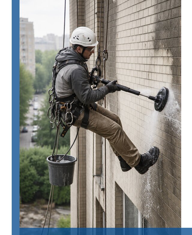 Очистка фасада от копоти в Серпухове профессионально и безопасно