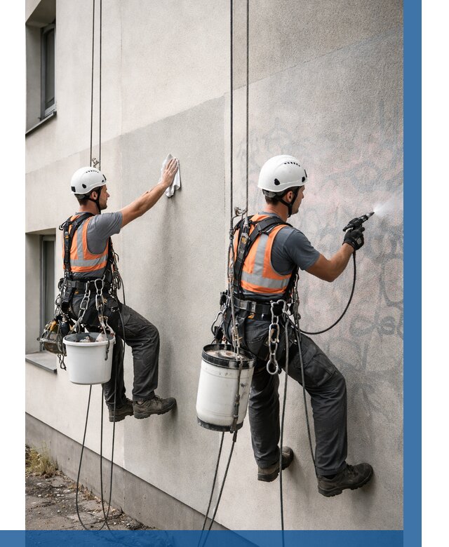 Антиграффити покрытие фасада в Серпухове от 610 р. | ВЫСОТНИК-Срп