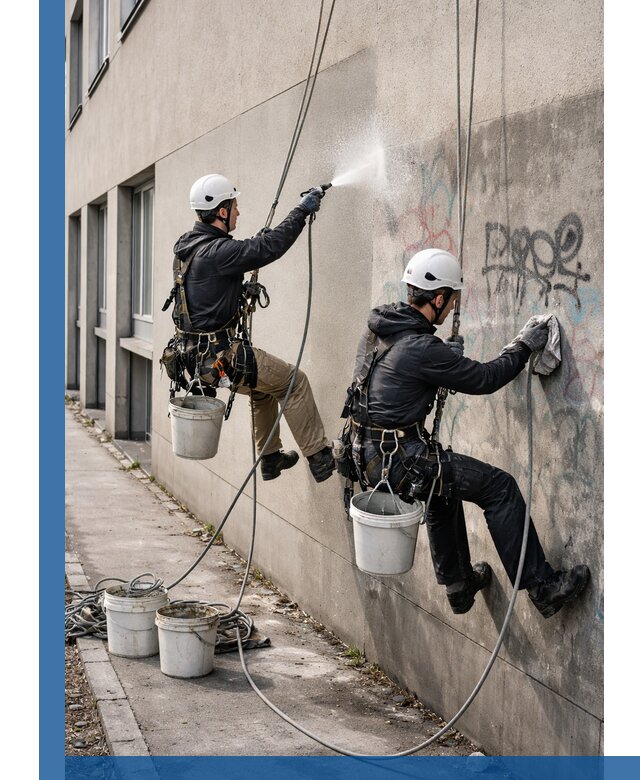 Антиграффити покрытие фасада с защитой от надписей в Серпухове