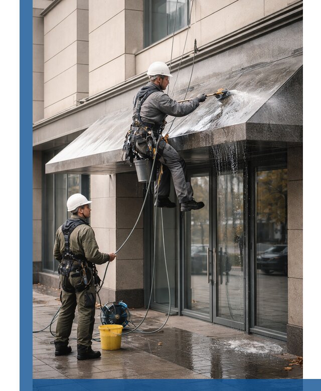 Профессиональная мойка козырьков и навесов в Серпухове