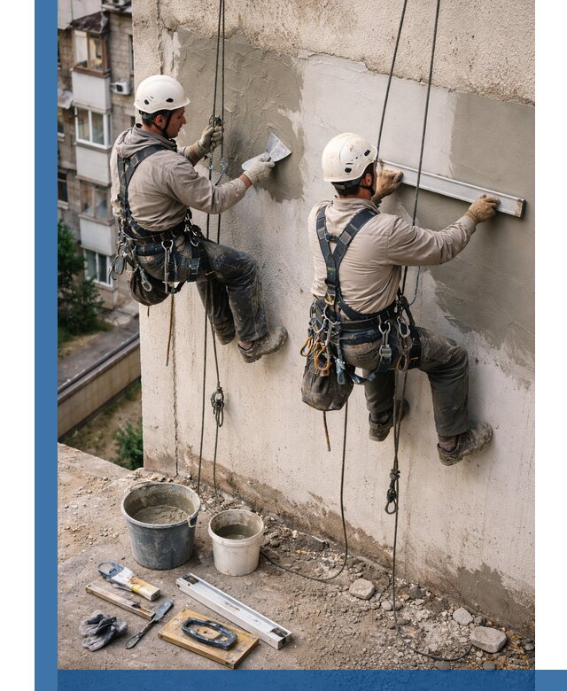 Комплексный ремонт штукатурного фасада с гарантией в Серпухове