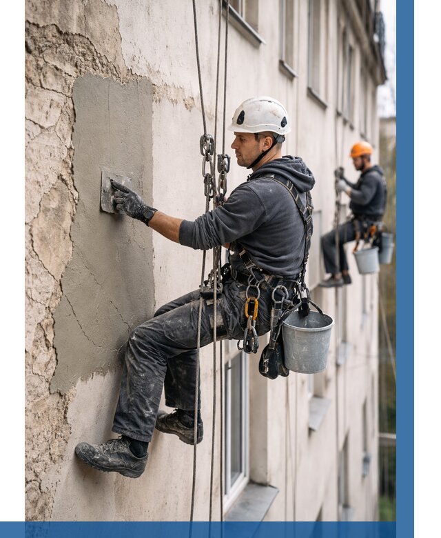 Восстановление штукатурки фасада в Серпухове от 1219 р. | ВЫСОТНИК-Срп