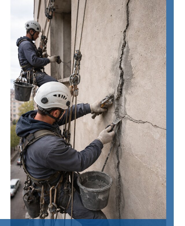 Заделка трещин на фасаде в Серпухове от 914 р. | ВЫСОТНИК-Срп