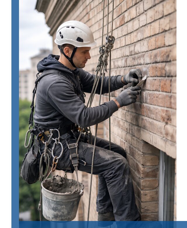 Качественный ремонт кирпичной кладки фасада в Серпухове с гарантией