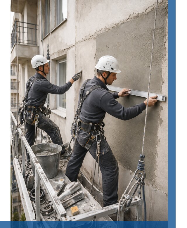 Штукатурка фасада на высоте в Серпухове от 914 р. | ВЫСОТНИК-Срп