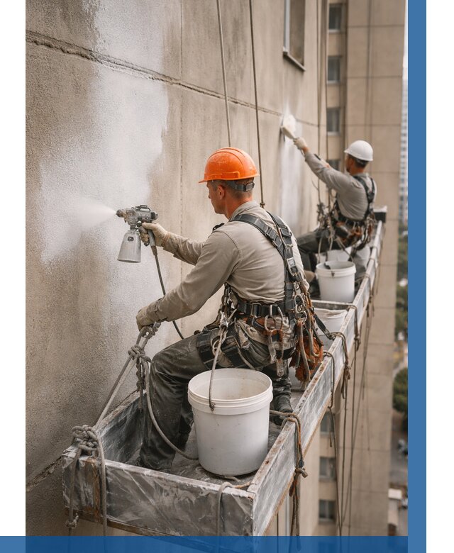 Грунтовка фасада на высоте в Серпухове от 122 р. | ВЫСОТНИК-Срп