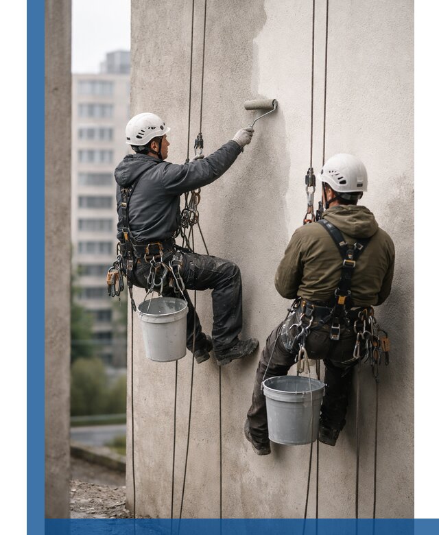 Покраска фасадов высотными альпинистами в Серпухове с гарантией