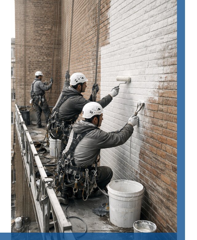 Покраска кирпичного фасада в Серпухове от 356 р. | ВЫСОТНИК-Срп