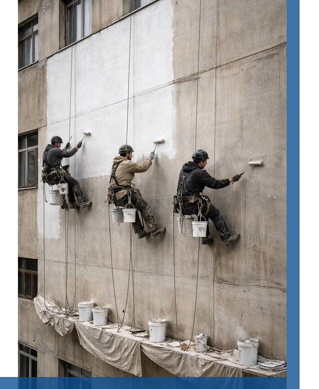 Покраска бетонного фасада в Серпухове от 356 р за м2 | ВЫСОТНИК-Срп