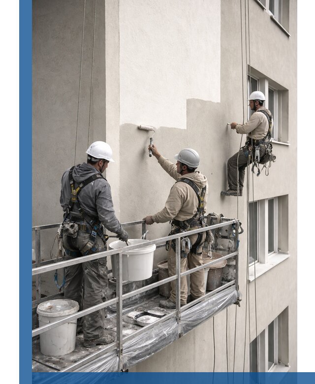 Покраска оштукатуренного фасада в Серпухове под ключ с гарантией