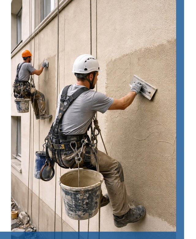 Декоративная штукатурка фасада в Серпухове от 1219 р. | ВЫСОТНИК-Срп