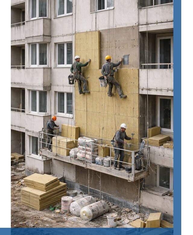 Утепление фасада минватой в Серпухове от 1524 р. | ВЫСОТНИК-Срп