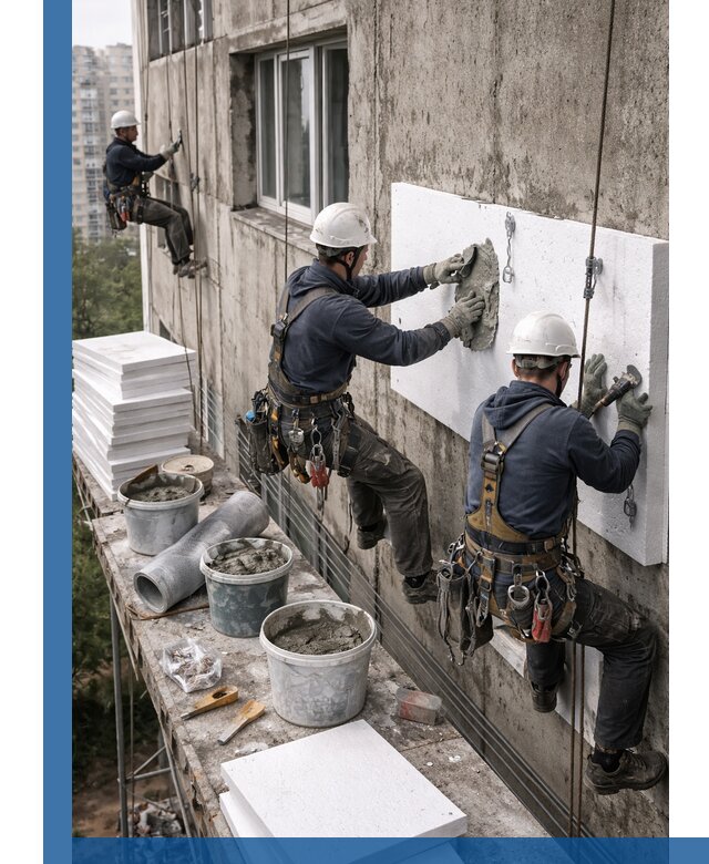 Утепление фасада пенополистиролом в Серпухове под ключ