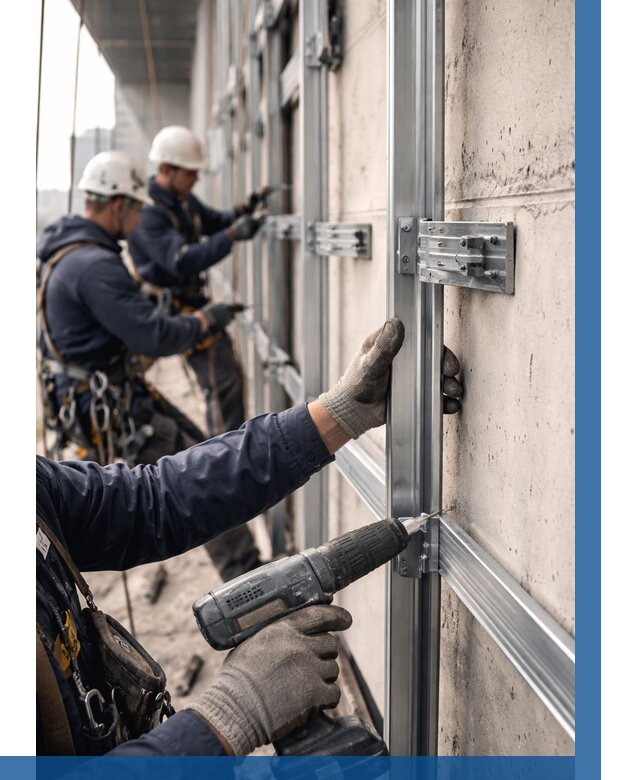 Монтаж подсистемы вентфасада в Серпухове от 864 р. | ВЫСОТНИК-Срп