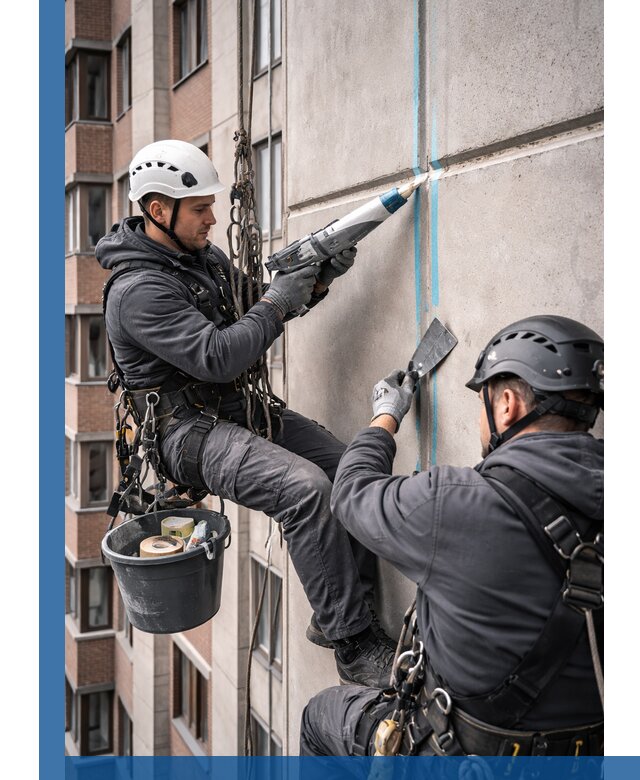 Вторичная герметизация швов фасада и кровли в Серпухове