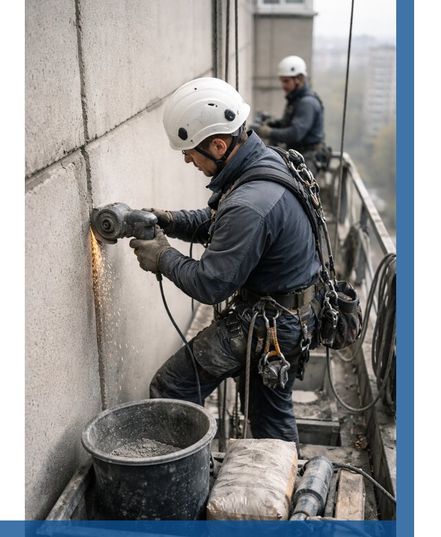 Штробление межпанельных швов в Серпухове от 1219 р. | ВЫСОТНИК-Срп