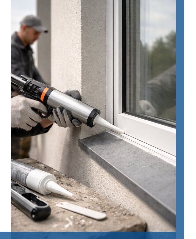 Герметизация монтажных швов окон в Серпухове от 660 р. | ВЫСОТНИК-Срп