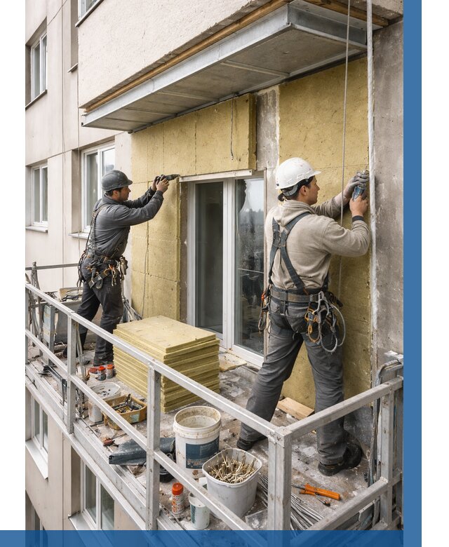 Утепление балкона снаружи в Серпухове от 1626 р. под ключ ВЫСОТНИК-Срп