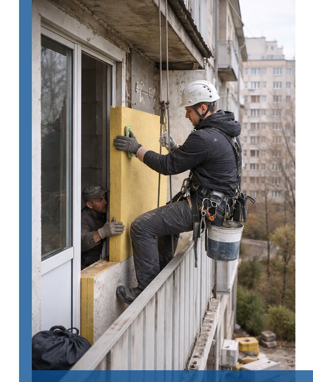 Профессиональное утепление балкона снаружи в Серпухове под ключ