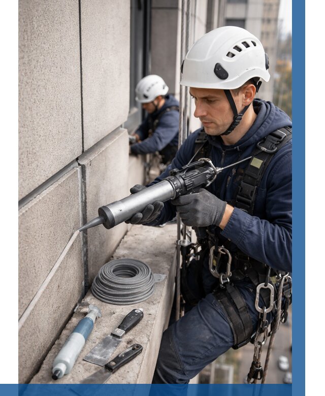 Герметизация деформационных швов фасада в Серпухове от 711 | ВЫСОТНИК-Срп