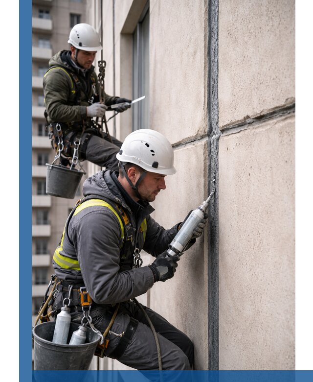 Герметизация деформационных швов фасада в Серпухове качественно