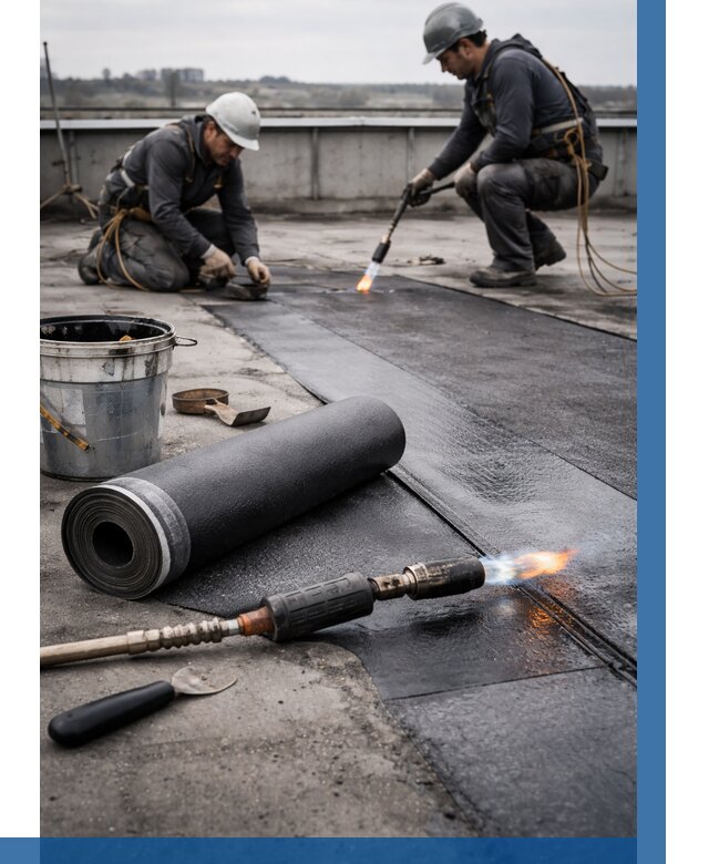 Ремонт рулонной кровли в Серпухове от 660 р. | ВЫСОТНИК-Срп