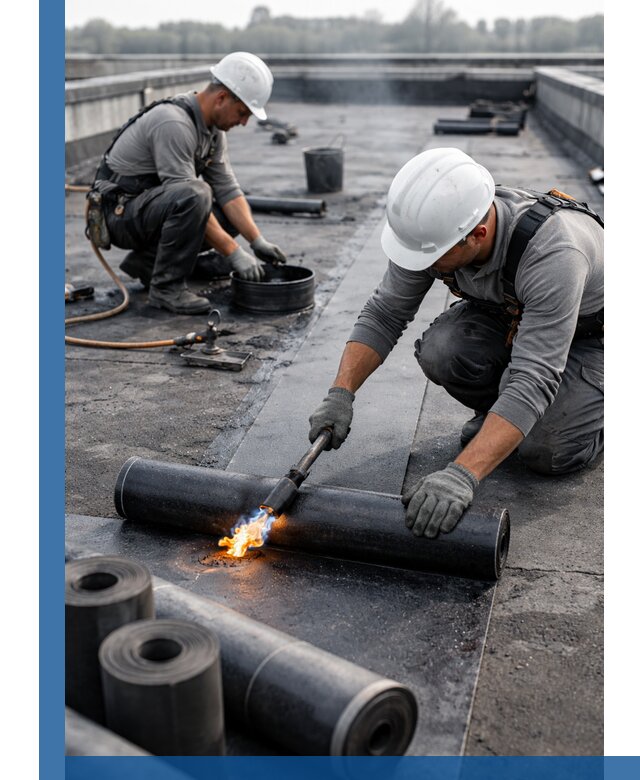 Ремонт рулонной кровли в Серпухове герметизация и восстановление