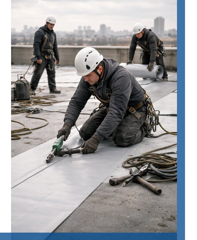 Ремонт мембранной кровли в Серпухове от 1829 р./м2 | ВЫСОТНИК-Срп