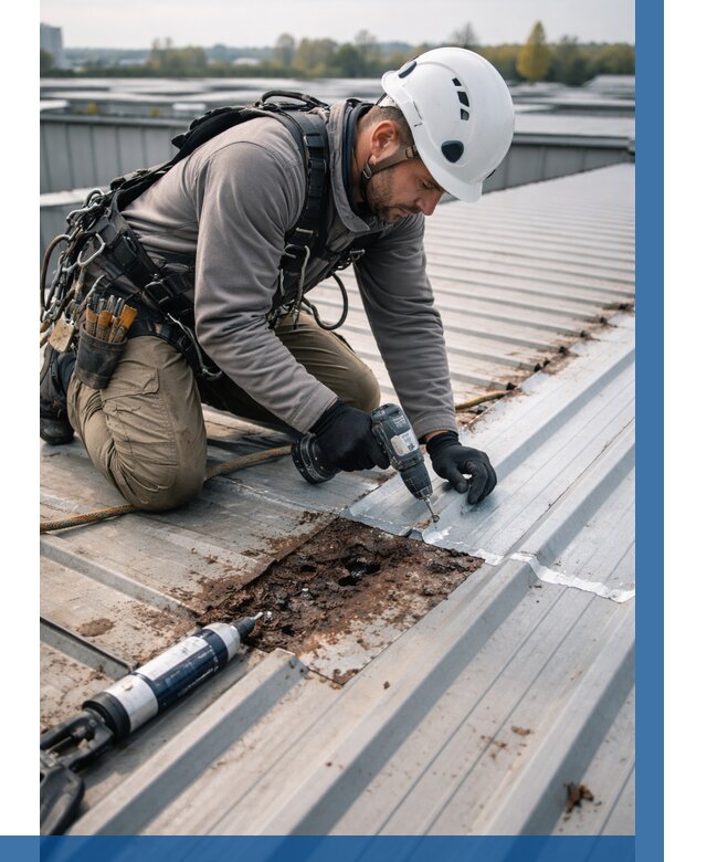 Ремонт профнастила на кровле в Серпухове от 711 р. | ВЫСОТНИК-Срп