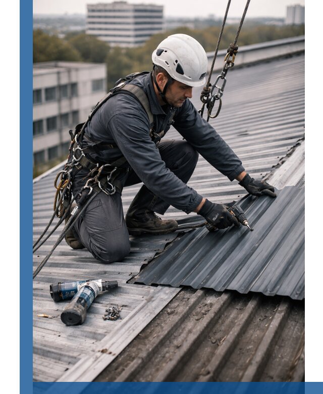 Ремонт профнастила на кровле в Серпухове, работы под ключ