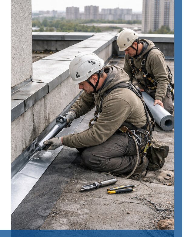 Ремонт кровельных примыканий в Серпухове от 1219 р. | ВЫСОТНИК-Срп