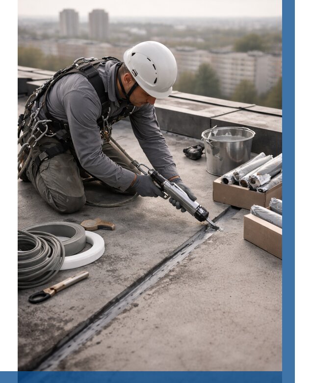 Герметизация швов кровли в Серпухове от 457 р./м2 | ВЫСОТНИК-Срп