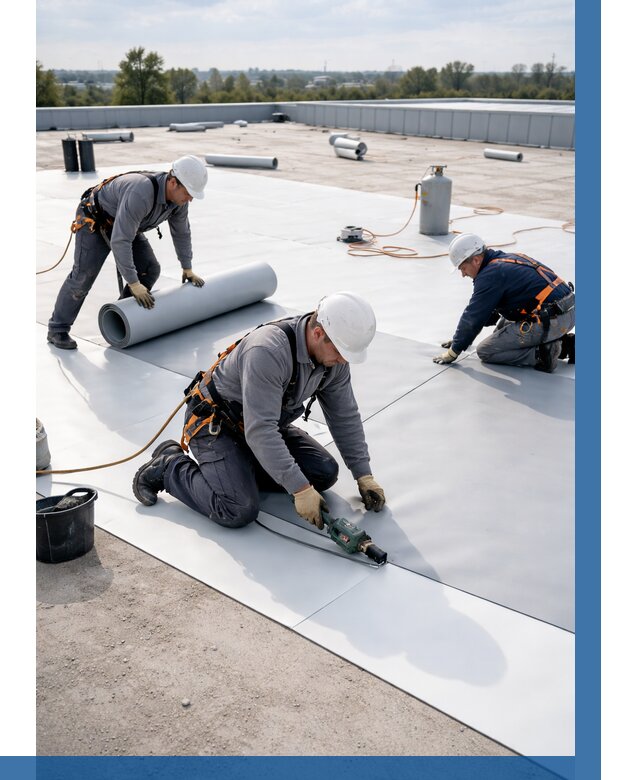 Монтаж мембранной кровли под ключ в Серпухове от 1219 р. | ВЫСОТНИК-Срп