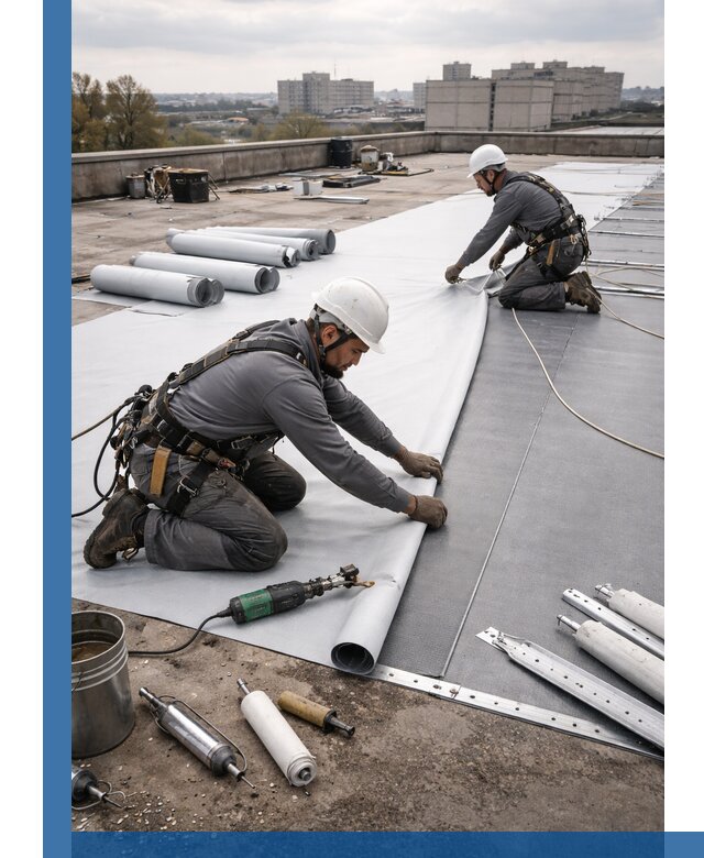 Монтаж мембранной кровли в Серпухове для промышленных зданий