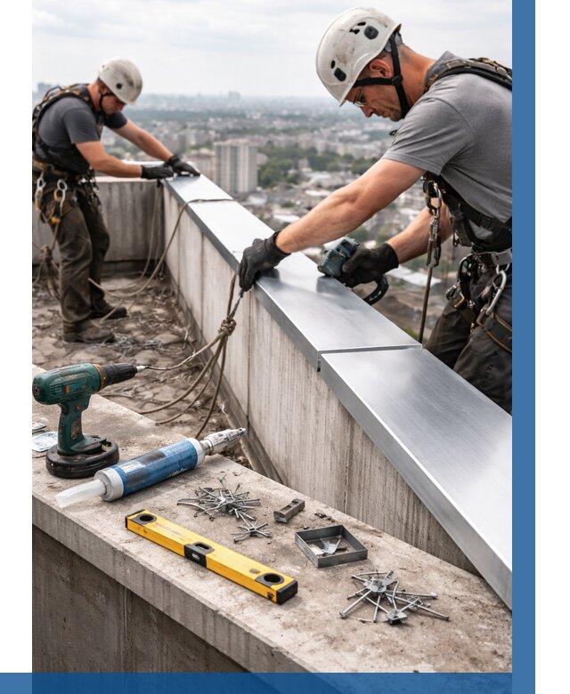 Монтаж парапетных крышек в Серпухове от 813 р. | ВЫСОТНИК-Срп