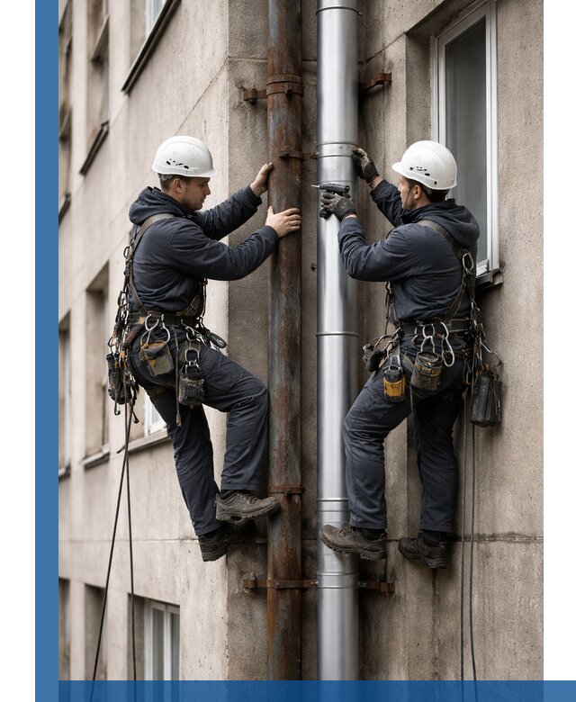 Замена водосточных труб в Серпухове: монтаж и демонтаж под ключ