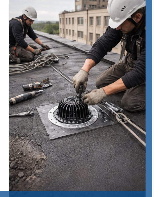 Установка водосточных воронок в Серпухове цена от 3556 р. | ВЫСОТНИК-Срп