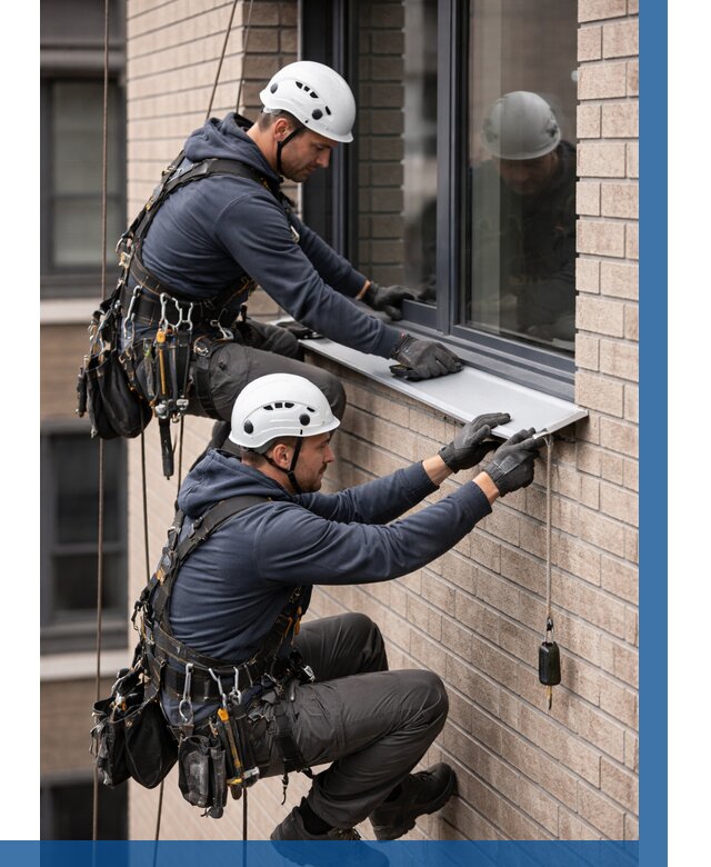 Монтаж оконных отливов под ключ в Серпухове от 3556 р. | ВЫСОТНИК-Срп