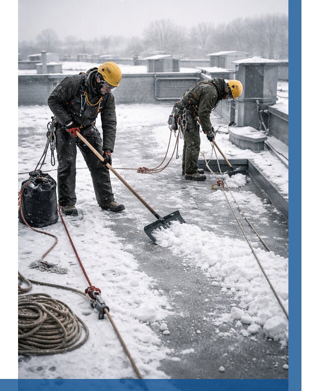 Очистка крыши от снега в Серпухове от 7621 р. | ВЫСОТНИК-Срп