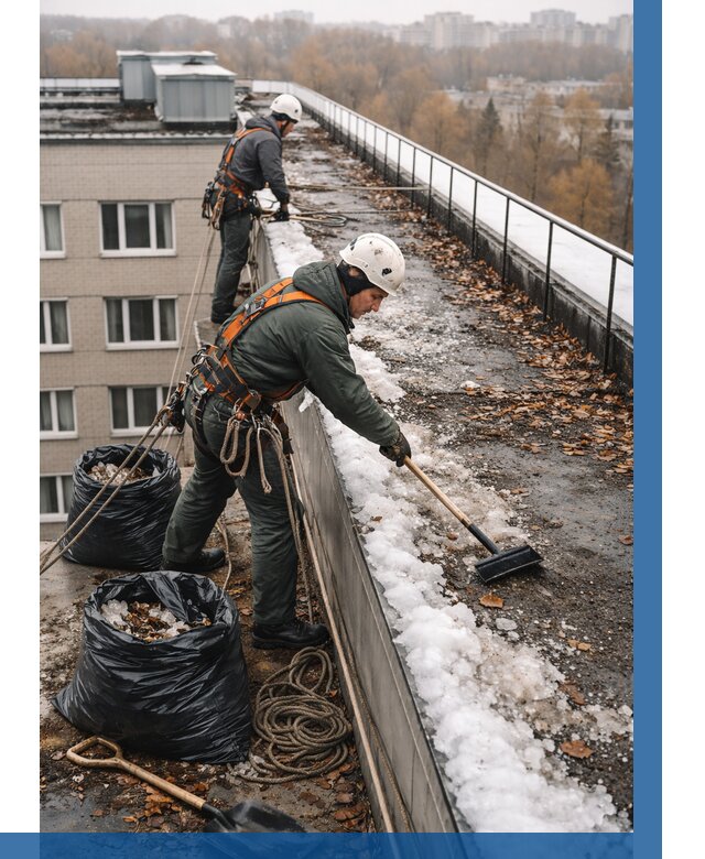 Очистка кровли по периметру в Серпухове от 559 р. | ВЫСОТНИК-Срп