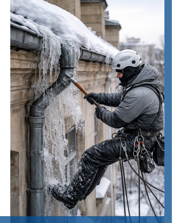 Очистка водостоков от льда в Серпухове от 3556 р. | ВЫСОТНИК-Срп