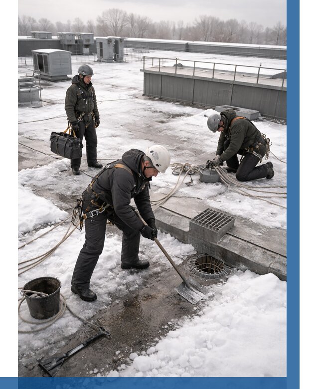 Абонентское обслуживание кровли зимой в Серпухове от 8129 р. | ВЫСОТНИК-Срп