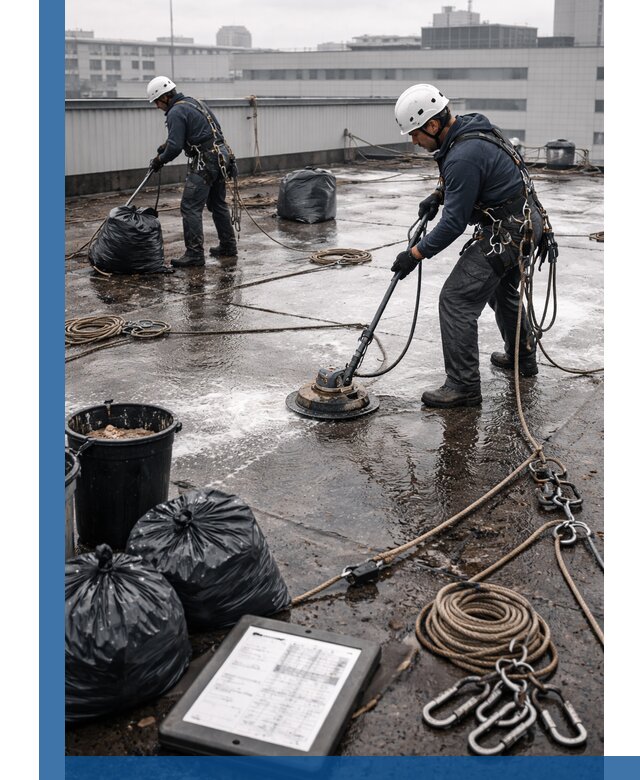 Плановая очистка кровли по графику в Серпухове для безопасности