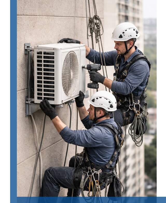 Монтаж внешнего блока кондиционера в Серпухове установка и крепление